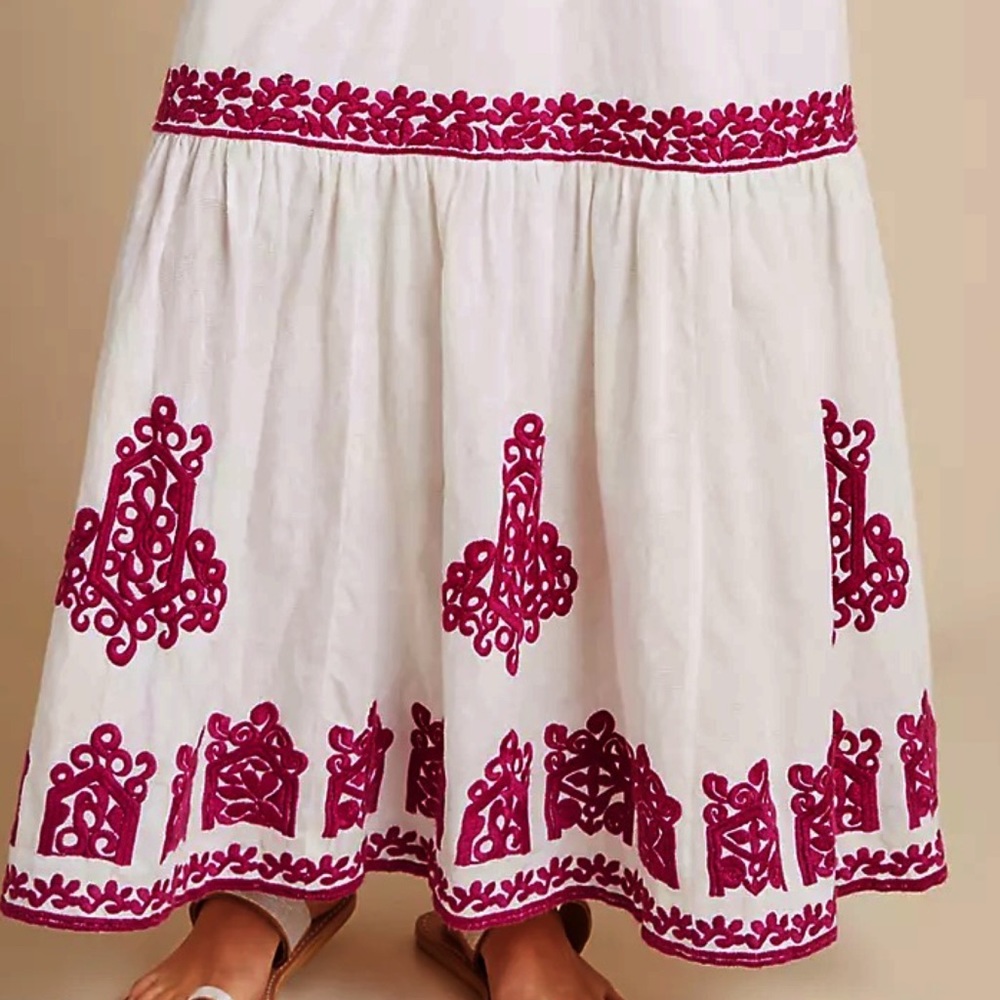 Anthropologie Manuela Embroidered Maxi Dress - Picture 8 of 16
